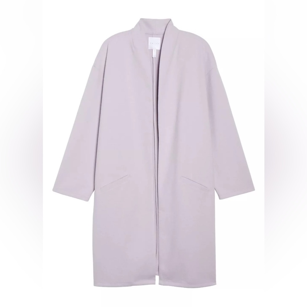 Leith Light Purple Open Front Midi Coat Size XS